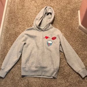 H&M Gray hoodie with patches